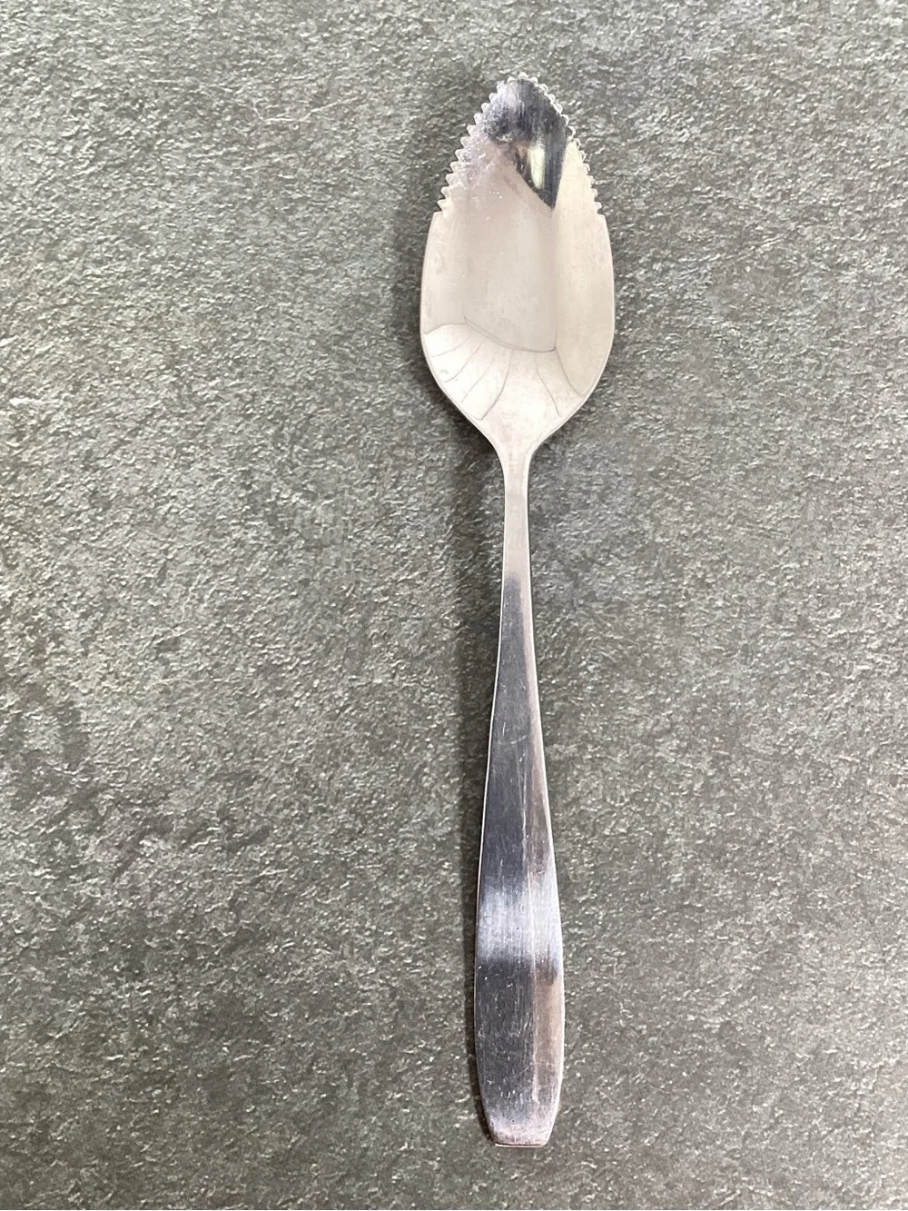 3  Serrated Grapefruit Spoons-2 Wm Rogers IS Sweep Pattern Silverplate, 1 Unmark